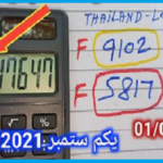 Thailand Lottery Routine First Single Forecast PC Formula 01/09/2021 GTL