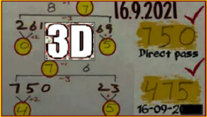 Thai lottery 3up direct set 3d 16/9/2021