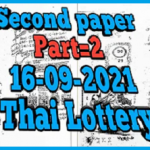 Thailand lottery second paper new 16 September 2021 winning numbers