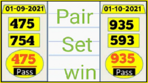 Thai lotto 3up Pair set Win Single Digit Open Tass 01-10-2021