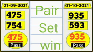 Thai lotto 3up Pair set Win Single Digit Open Tass 01-10-2021
