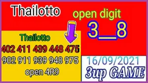 Thai lotto tip 16/9/2021 open digit formula 3up vip game