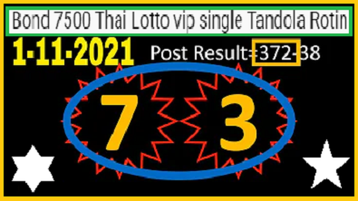 Bond 7500 Thai Lotto vip single Tandola Rotin