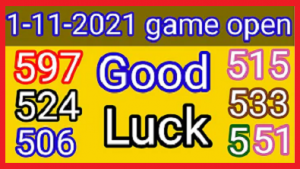 Thai Lotto Digit Master 3UP Game Tass Open 1st November 2021