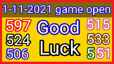 Thai Lotto Digit Master 3UP Game Tass Open 1st November 2021