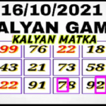 Kalyan OTC 16-10-2021 Strong Jodi Trick Today Satta Matka Result