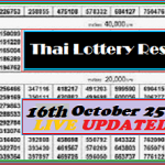 Thai Lottery Result 16th October 2021