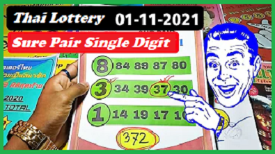 Thailand Lottery Result Sure Pair Single Digit Cut Papers 01/11/2564