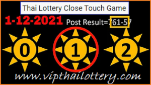 Thai Lottery Close Touch Game 3UP VIP Tips 1-12-2021