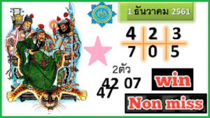 Thai Lottery Handwriting 2 Digit Tips 1st December 2564