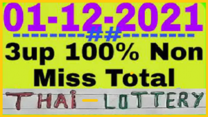 Thai Lottery Tips Best 3UP Sure Single Digit 100% Non Miss Total 01-12-2564