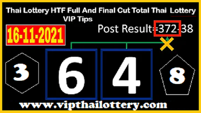 Thai Lottery Vip Single Set HTF Full and Final Cut Total 16-11-2021