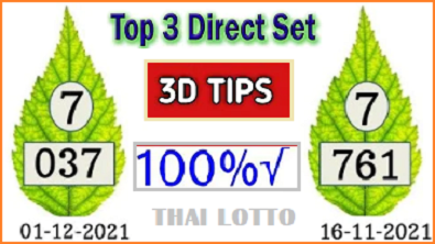 Thai Lotto 3D Tips Top 3up Direct Set