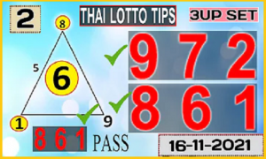 Thai Lotto 3up Set Pairs Digit Power Full Trick 16th November 2564