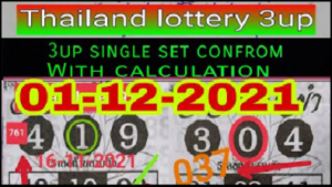 Thailand Government Lottery 3up only 1 set Number Formula Calculation