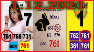 Thailand Lottery 3D Formula Pair Open Cut Digit 01-12-2021