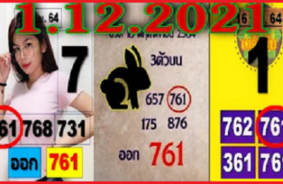 Thailand Lottery 3D Formula Pair Open Cut Digit 01-12-2021