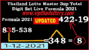 Thailand Lotto Master 3up Total Digit Set Live Formula December 1, 2021