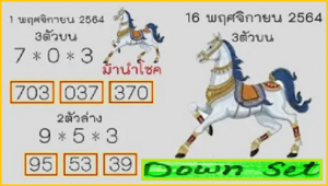 VIP THAI Lottery tips Down set hit total 100% non miss 16th November 2021