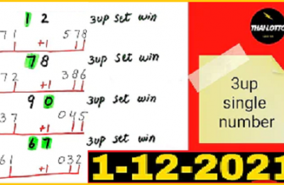 Thailand Lottery 3D Single Digit Long Term Pass Game Set Win 01/12/2564