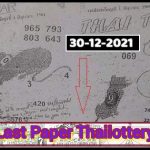 GLO Thai Lottery Last Paper 30th December 2564 Draw Result