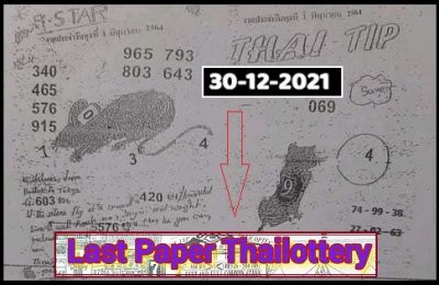 GLO Thai Lottery Last Paper 30th December 2564 Draw Result