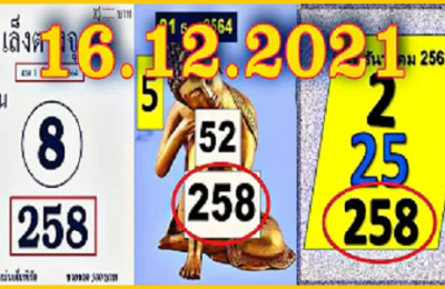 Thai Lottery 3UP Sure Winning Tips Tested New Formula 16-12-2564