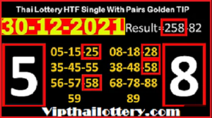 Thai Lottery HTF Single Pairs Golden TIP 99% Sure HTF Digit 16-12-2021