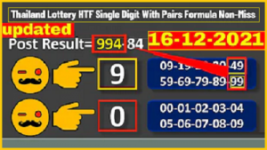 Thailand Lottery HTF Single Digit With Pairs Formula Non-Miss Tip 16/12/64