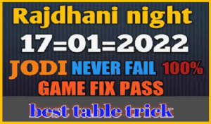 Rajdhani night open to close panel fix 17/01/2022 single vip game