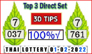 Thai Lotto Result 3up Set Direct Pairs Winning Tips 01 FEB 2022