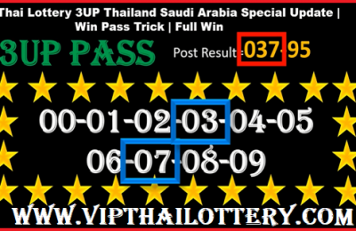 Thailand Lottery 3UP Saudi Arabia Special Win Pass Trick 01-02-2022