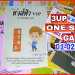 Thailand Lottery 3up One Set Game Cut Digit Total Open 01-02-2565