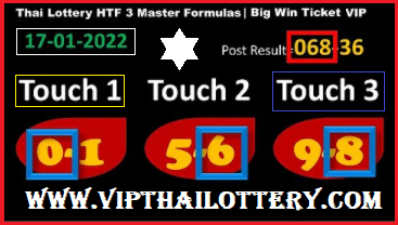 Thailand Lottery HTF 3 Master Formula Channel Big Win Ticket 17-01-2022