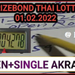 Thailand Lottery Prize Bond Formula Single Akra Open Routine 01/02/2022