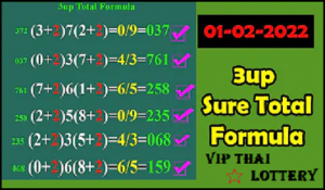 Thailand lottery sure total formula 01-02-2022 Single Forecast PC Routine