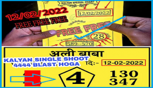 Kalyan Matka free 12/02/2022 fix game 100% jodi single pana don't miss