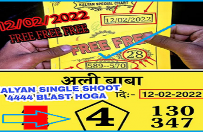 Kalyan Matka free 12/02/2022 fix game 100% jodi single pana don't miss