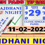 Rajdhani Night Today 11/02/2022 Table Trick Single Jodi Satta Matka