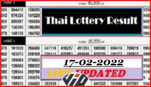 Thai Lottery 17th February 2022