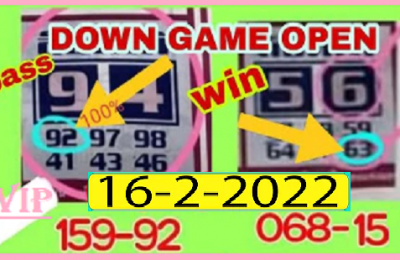 Thailand Lottery Down Hit Game Non Miss Open 01-04-2022