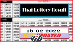 Thai Lottery 16th February 2022