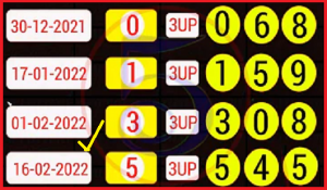 Thailand Lotto Old Results Comparision Route Chart 16th February 2022