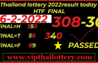 Thailand lottery 16th February 2022 Result Today HTF FINAL