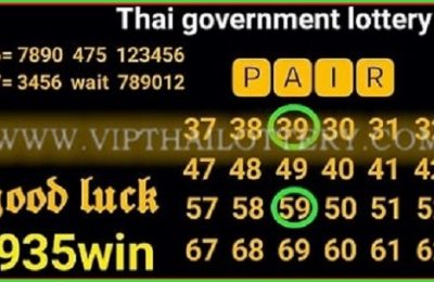 GLO Thai Government Lottery HTF Single Final Digit Pairs 01-04-2022