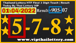 Thai Lottery HTF Final 3D Digit Touch Result Today VIP 01-4-2022