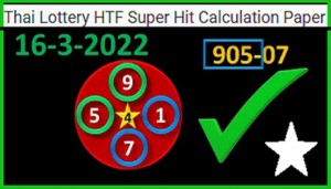 Thai Lottery HTF Super Hit Calculation Paper Government Office 16/03/65