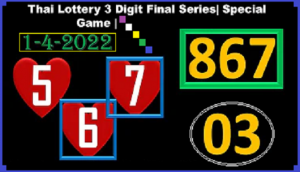 Thai Lottery VIP 3 Digit Final Series Special Game 01-04-2022