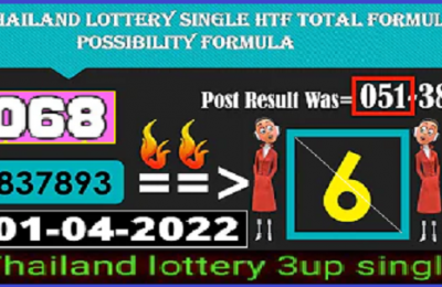 Thailand Lotto Today Single HTF Total Formula Possibility 1st April 2022