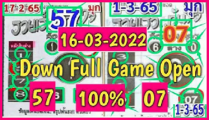 Thailand lottery Down Full Game Open Free Tips 16th March 2565